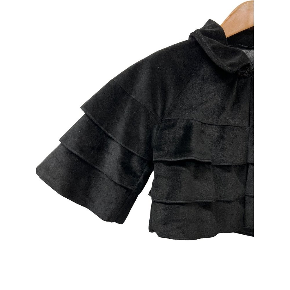 Mary Kate and Ashley Bolero Cape Layered Black Top